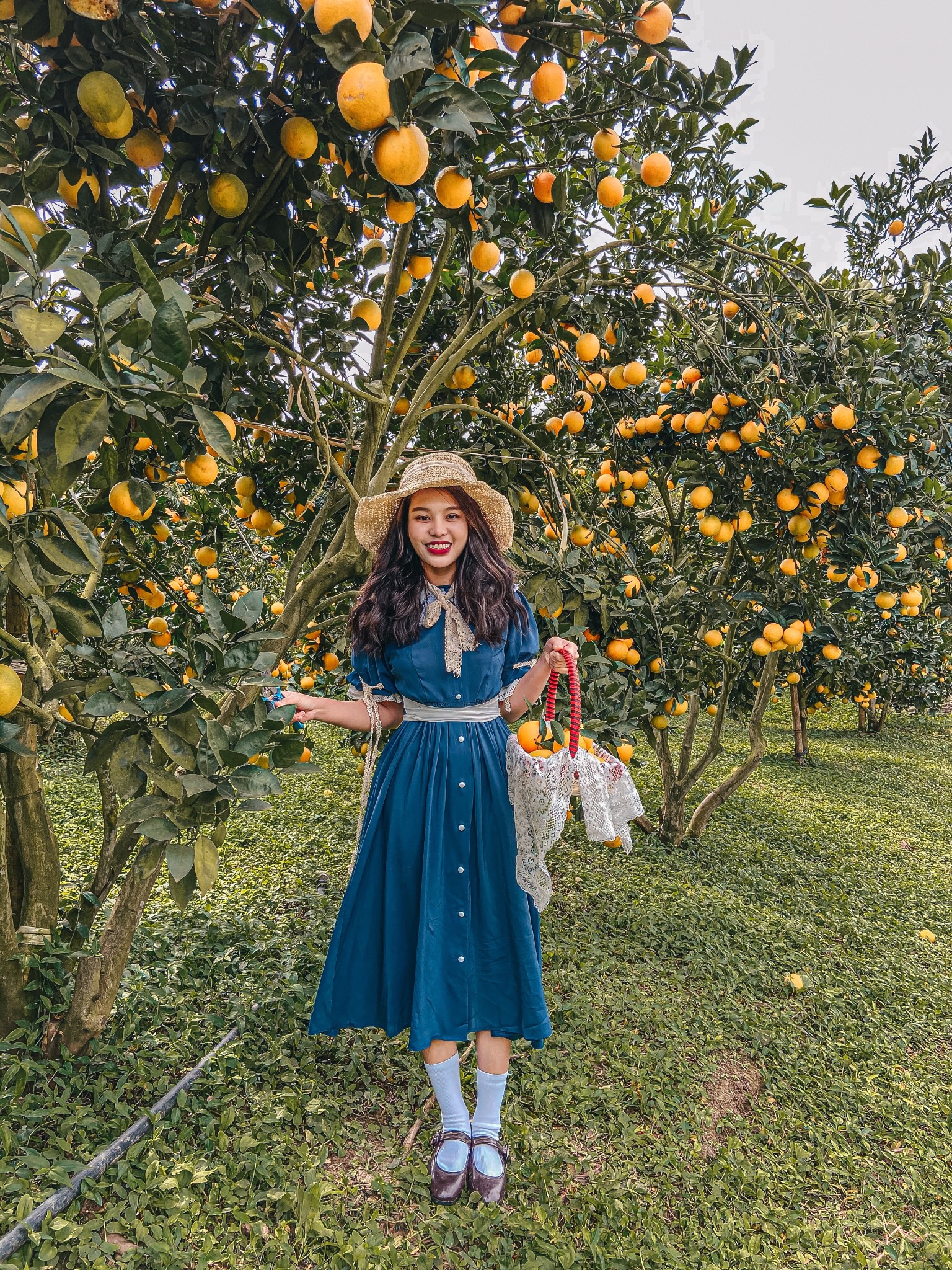 Những bộ váy vintage rất hợp với trải nghiệm tại các nông trại Mộc Châu