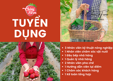 Tuyển quản lý khu trải nghiệm nông nghiệp, vui chơi trẻ em